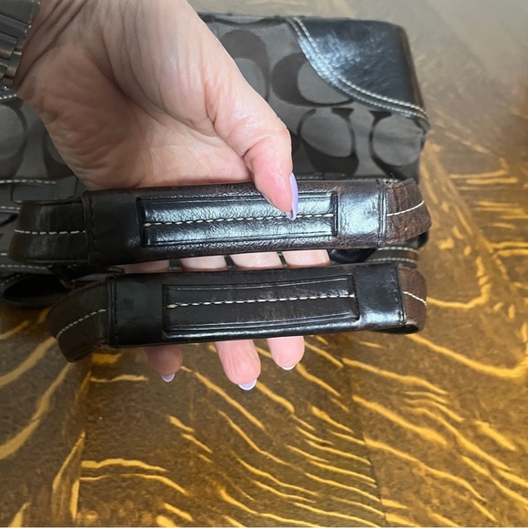 Coach Chocolate Brown Hampton Satchel with Python Snake Print Accent - Picture 10 of 14